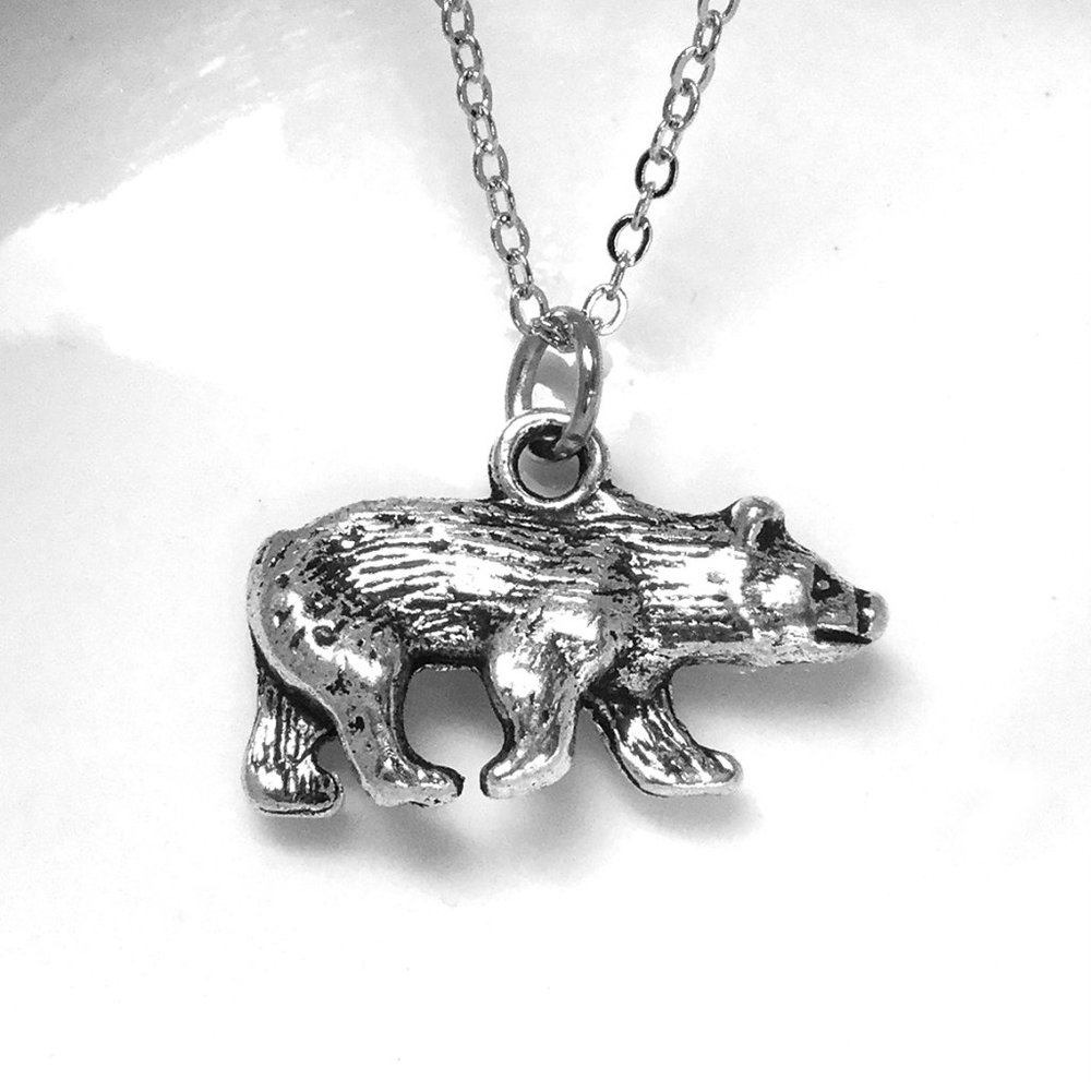 Miniature Bear Charm Necklace